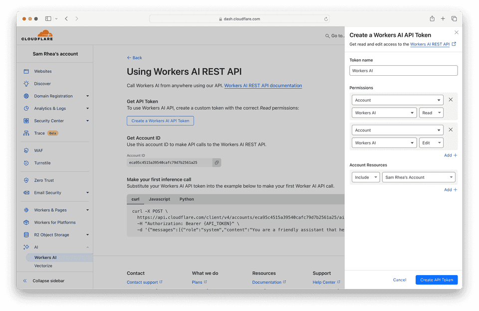 AI Gateway API Token